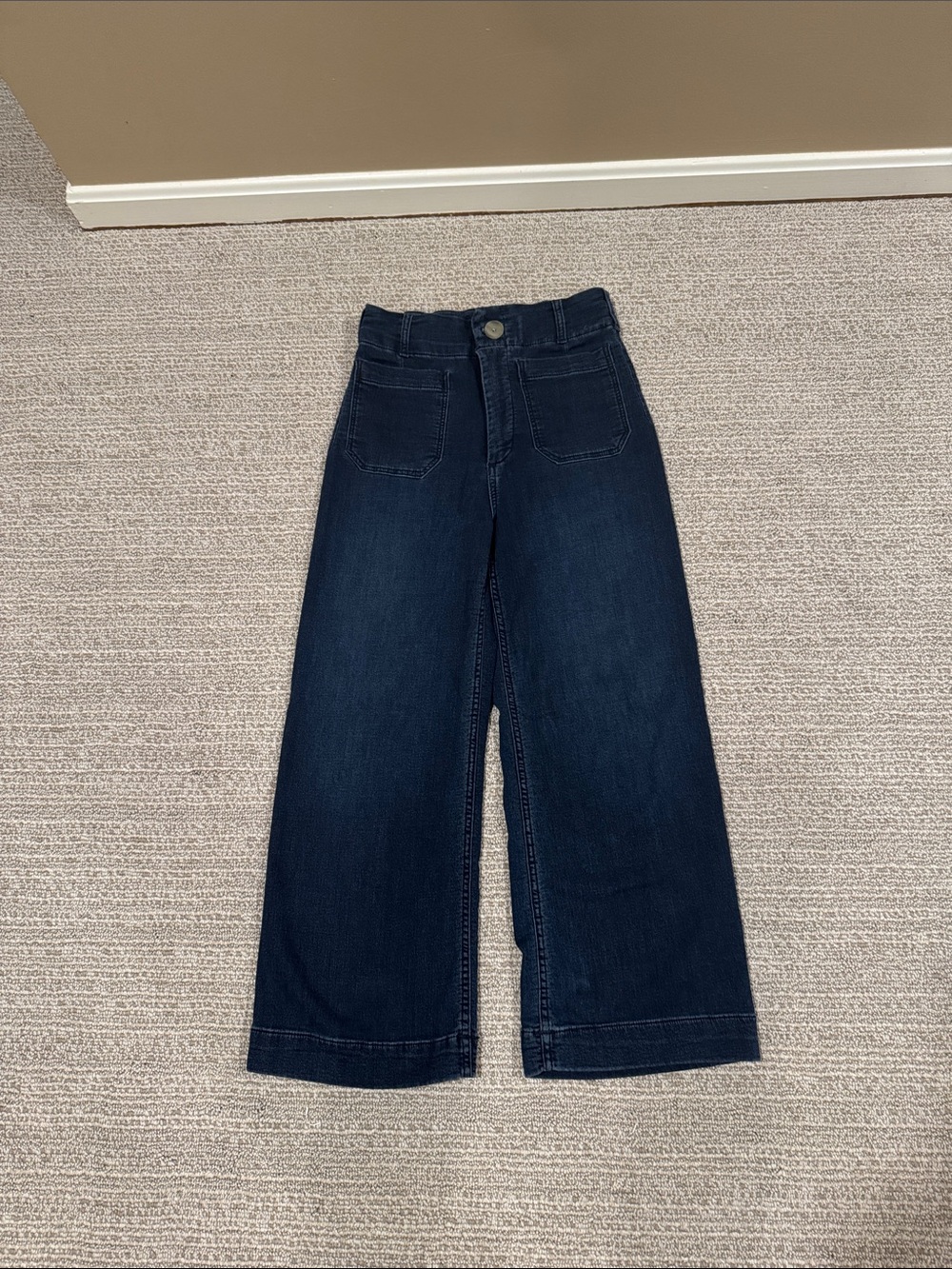 Maeve Colette Wide-Leg Cropped High-Rise Jeans